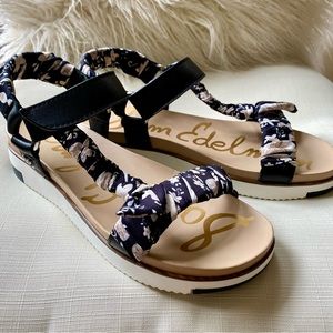 Sam Edelman Black Silk Ashie Sandal